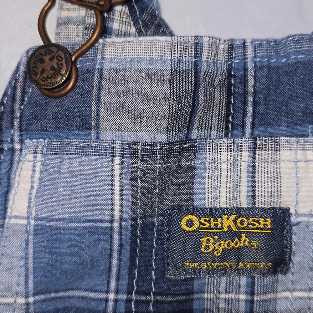 OshKosh B'gosh Blue Plaid Toddler Shortalls